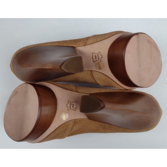 BCBG MAXAZRIA Tan & Orange Leather Platform Heel Pumps Size US 9.5 B Wooden - Picture 7 of 9